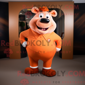 Orange Sow mascot costume...