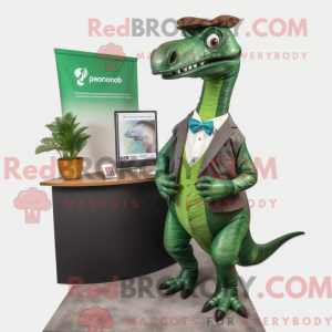 Grøn Parasaurolophus maskot...