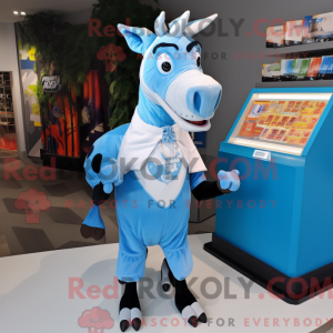 Sky Blue Okapi mascot...