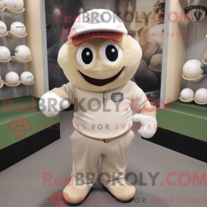 Beige Golf Ball mascot...