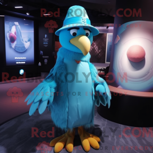Cyan Eagle maskotdraktfigur...