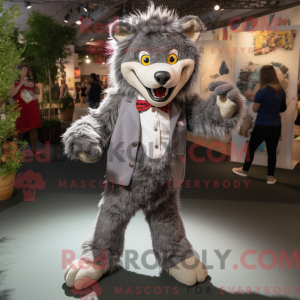 Grå varulv maskot kostume...