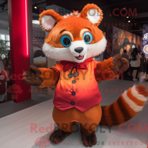 Brun rød panda maskot...