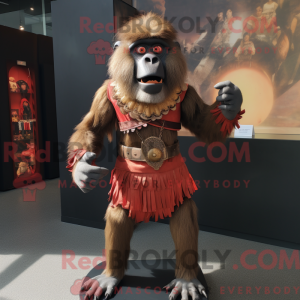 Rust Baboon mascot costume...
