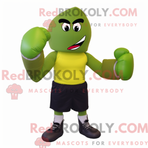 Oliven boksehandske maskot...
