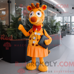 Máscara de girafa laranja...