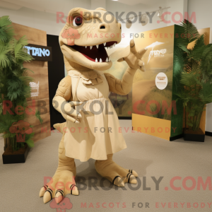 Tan Tyrannosaurus maskot...