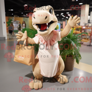 Tan Tyrannosaurus maskot...