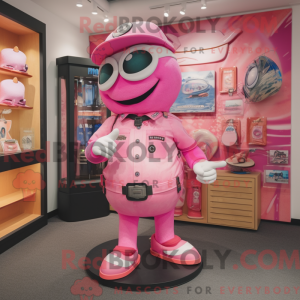 Pink Gyro maskot kostume...
