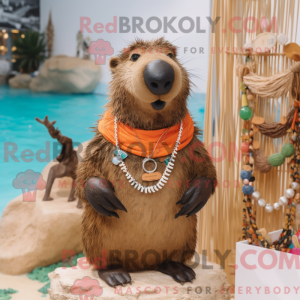 Brun Capybara maskot...