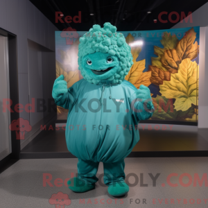 Teal Cabbage Leaf mascot...