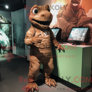 Brun Iguanodon maskot...