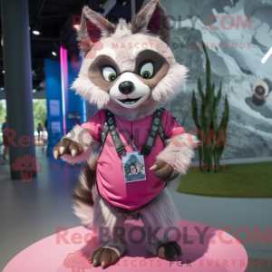 Rosa vaskebjørn maskot...