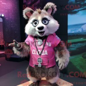 Rosa vaskebjørn maskot...
