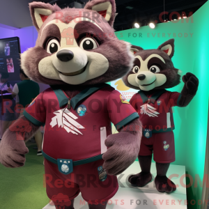 Maroon Raccoon mascot...