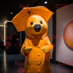 Gold Orange mascot costume...