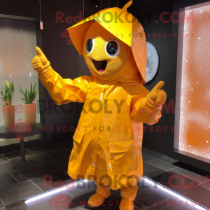 Guld Orange maskot kostume...