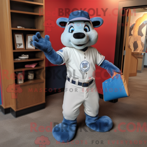 Blue Badger maskot kostume...