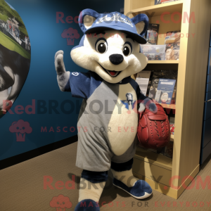 Blue Badger mascot costume...