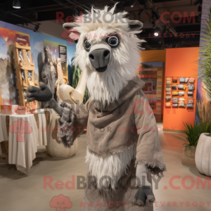 Grå lama maskot kostume...