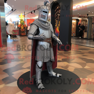 Gray Medieval Knight mascot...