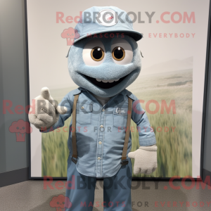 Grå Aglet maskot kostume...