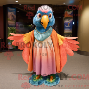 Peach Macaw mascot costume...