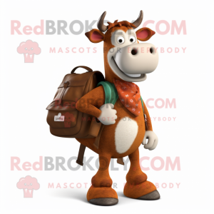 Rust Hereford Cow maskot...