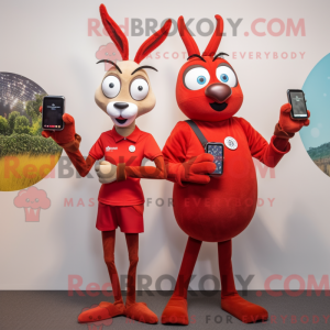 Red Gazelle mascot costume...