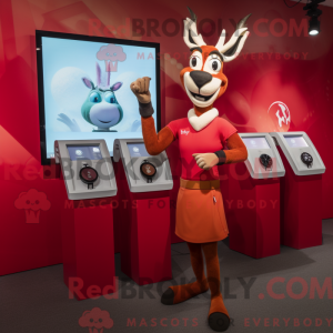Rød Gazelle maskot kostume...
