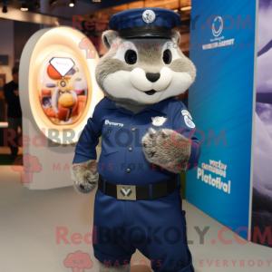 Navy Marmot mascot costume...