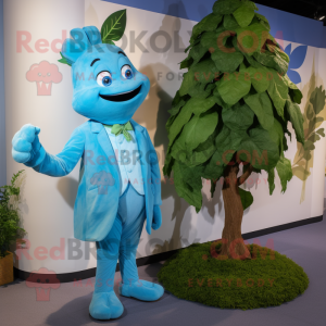 Himmelblauer Maskottchen...