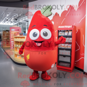 Rød Mango maskot kostume...