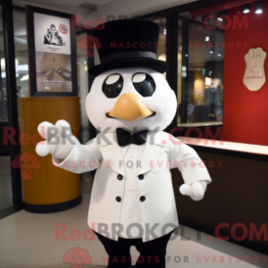 Fantasia de mascote Dim Sum branco com smoking e boinas - Mascotes dim sum - REBROKO_350697 - RedBrokoly.com