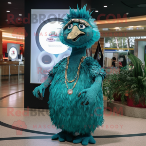 Teal Emu mascotte kostuum...