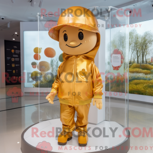 Gold Apricot mascot costume...
