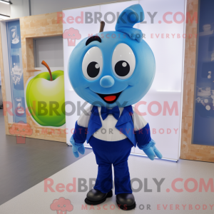 Blå æble maskot kostume...