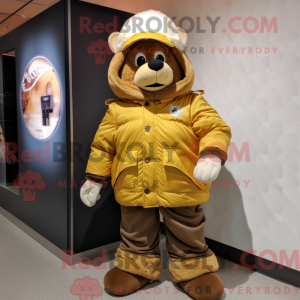 Gold Baseball Glove mascot...