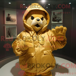 Gold Baseball Glove mascot...