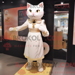 Máscara de gato creme com...