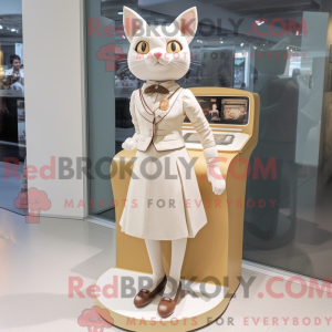Máscara de gato creme com...