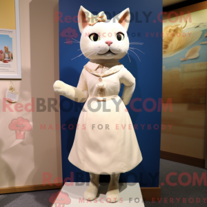 Cream Cat maskot kostume...