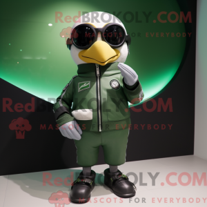 Grøn Penguin maskot kostume...