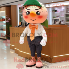 Fantasia de mascote Peach Plum com bermuda e gravatas borboleta - Ameixa mascotes - REBROKO_350758 - RedBrokoly.com