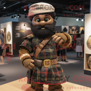 Sort Soldier maskot kostume...