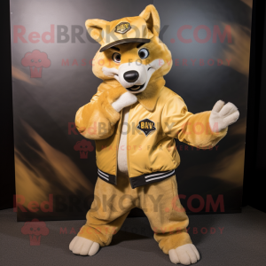 Gold Dingo maskot kostume...