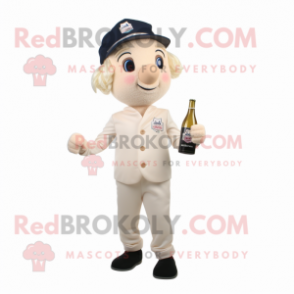 nan Champagne mascot costume character dressed with a Joggers and Lapel pins