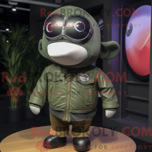 Olive Whale-mascottekostuum...