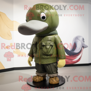 Olive Whale maskot kostume...