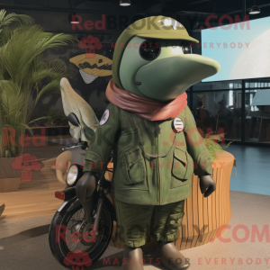 Olive Whale-mascottekostuum...